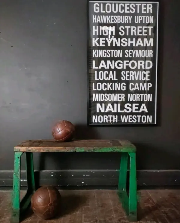 Emerald Green Painted Industrial Bench