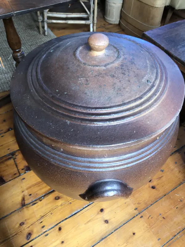 Very Large French Metal Potiche with Lid