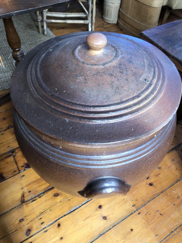 Very Large French Metal Potiche with Lid