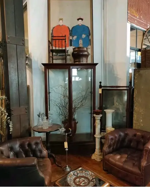 Tall Wooden Showcase with Solid Base