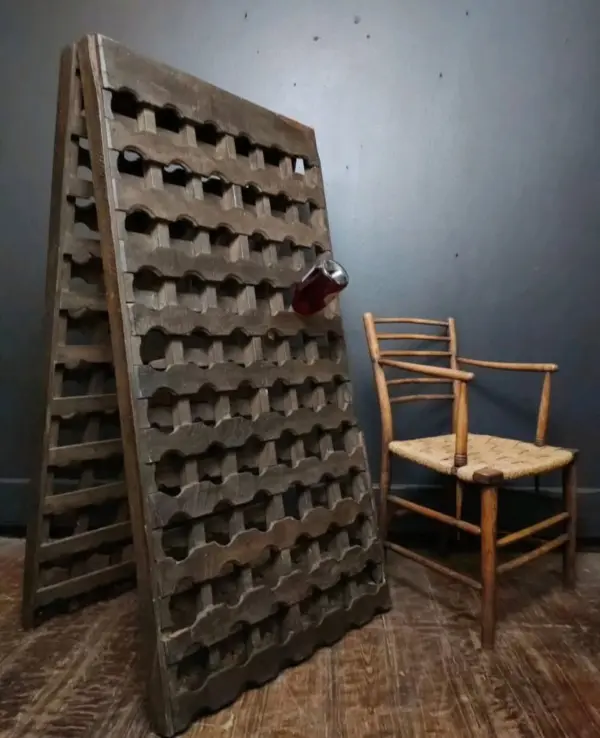 Vintage French Oak Riddling Rack