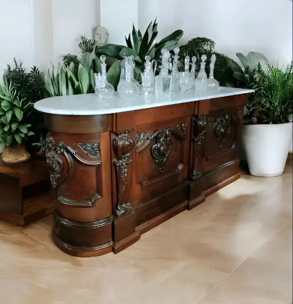 9-Drawer Marble Topped Sideboard