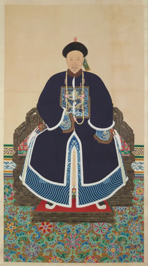 Large Reproduction – Chinese Ancestral Portrait Scroll of LJing Shou