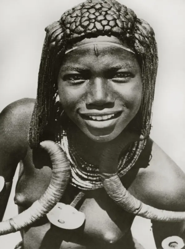 Reproduction Print – Large Scale Black & White Photo of African Tribal Woman