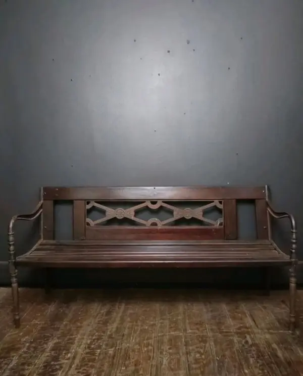 Wood and Cast Iron Garden Bench