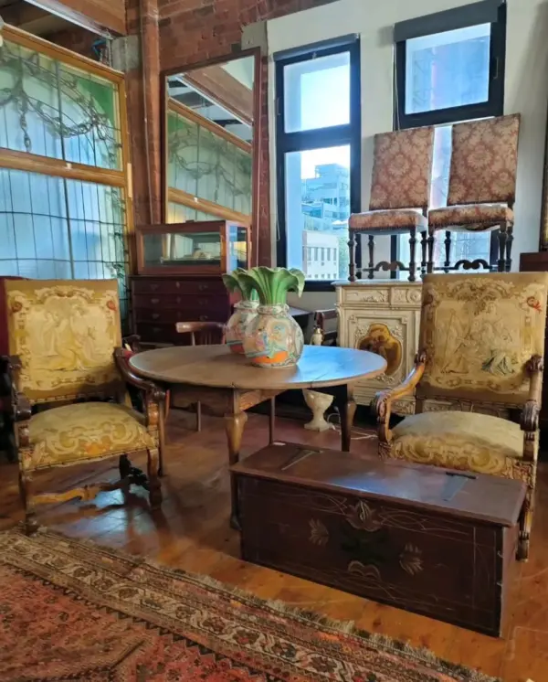 Antique Round Drop-Leaf Table