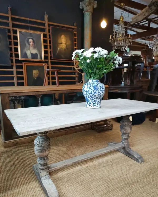Blonde Oak Antique Dining Table