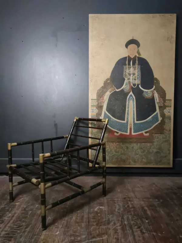 1970’s Bronze-Mounted Faux Bamboo Chair