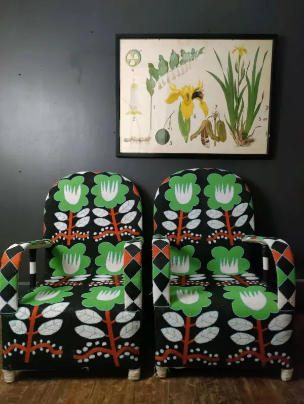 Lily Pad Beaded Yoruba Chairs