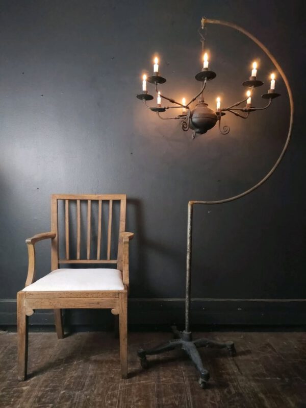 Dutch 18th Century-Style Wrought Iron Chandelier