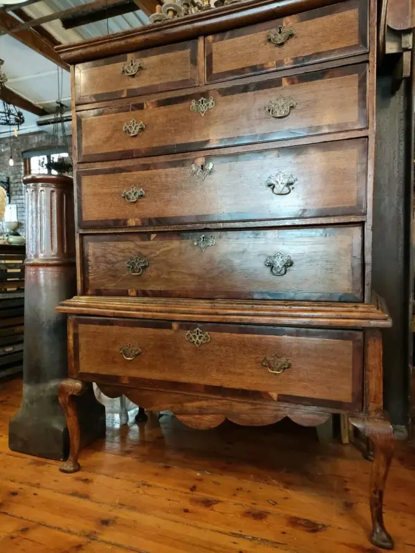 George ll Oak Chest on Stand with Secretaire