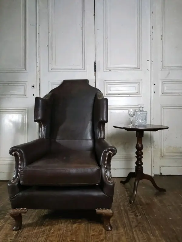 Armchair Upholstered in Reclaimed Leather
