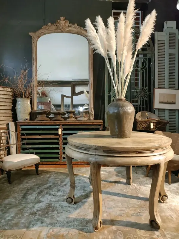 Blonde Oriental Demi-Lune Table