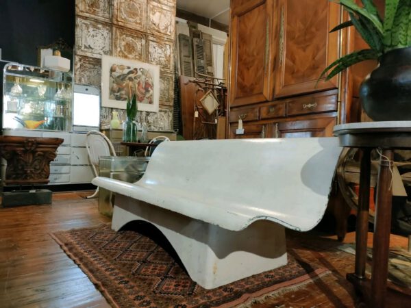 Moulded White Garden Bench