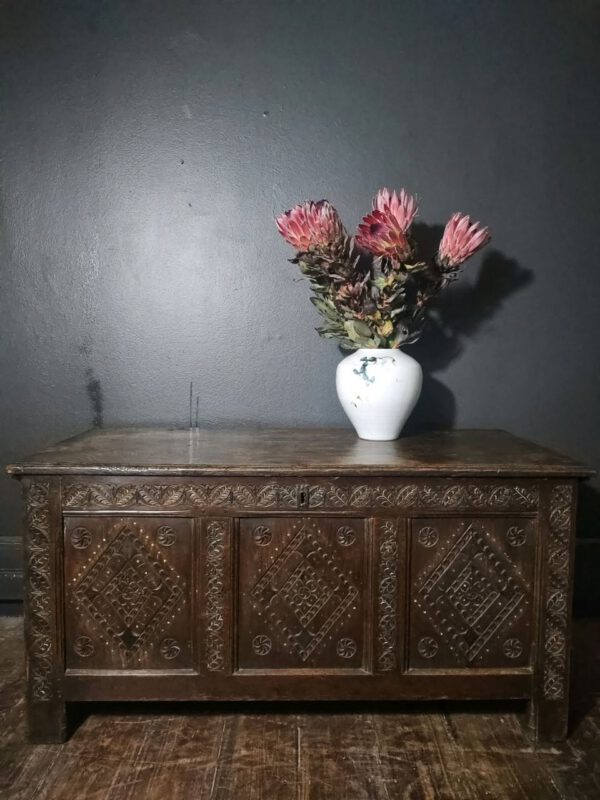 Triple-Panel Front Wooden Coffer
