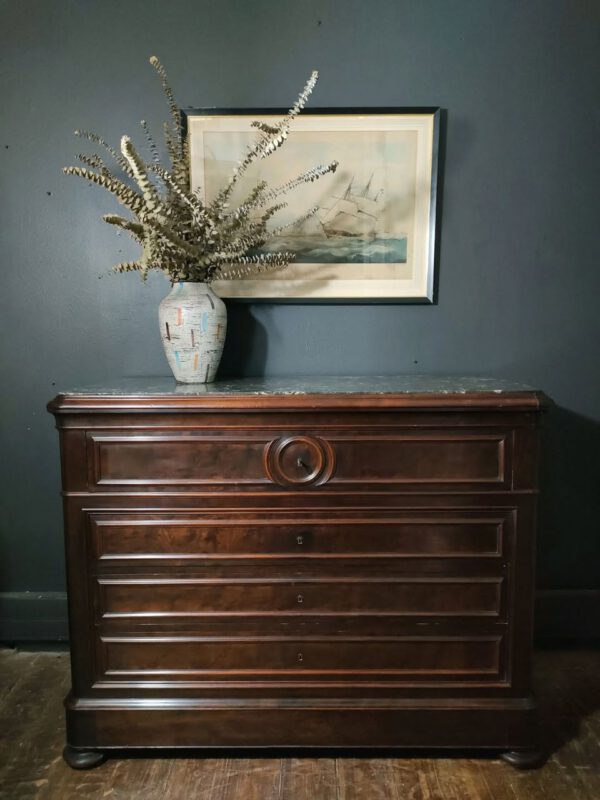 French Louis Philippe Secretaire Commode with Marble Top