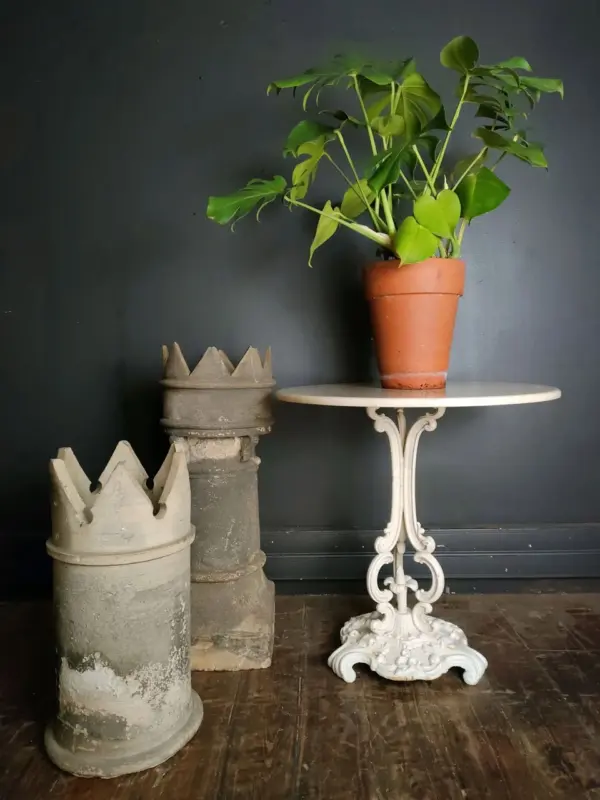 Cast Iron Tea Table with Marble Top