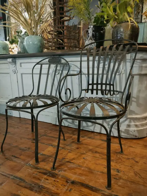 Casa Padrino Style Wrought Iron, Art Nouveau Garden Chairs