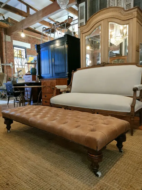 Deep Buttoned Footstool / Bench