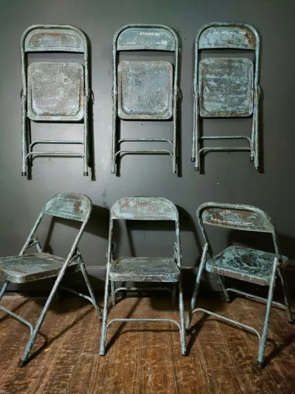 Set of 6 Vintage Metal Folding Chairs