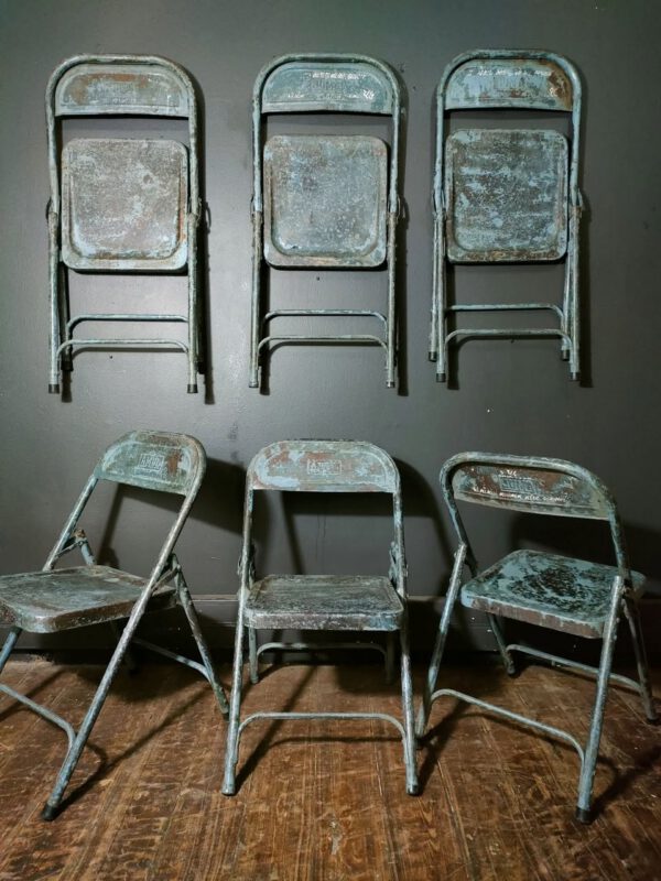 Set of 6 Vintage Metal Folding Chairs
