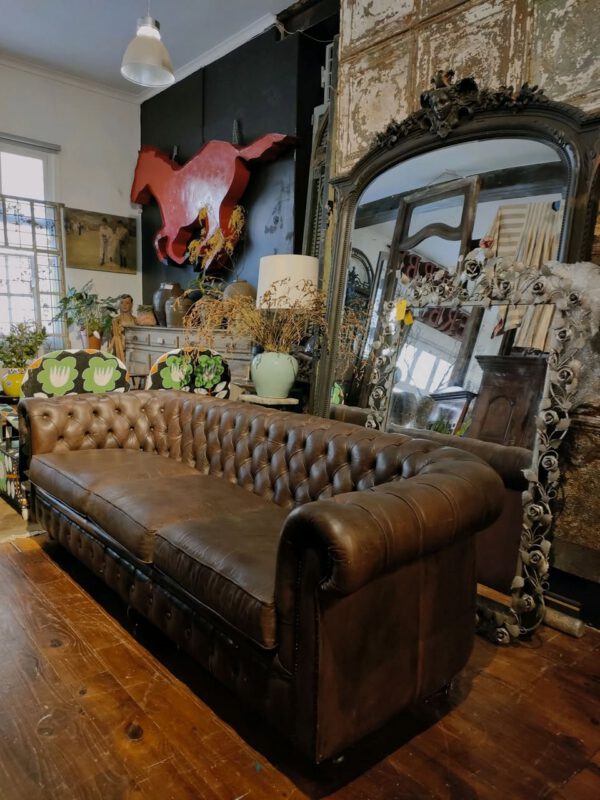 3-Seater Deep Buttoned Chocolate Chesterfield