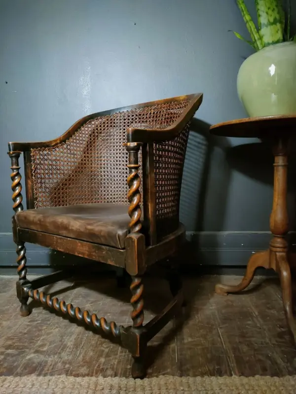Antique Bergere Cane-Back Chair