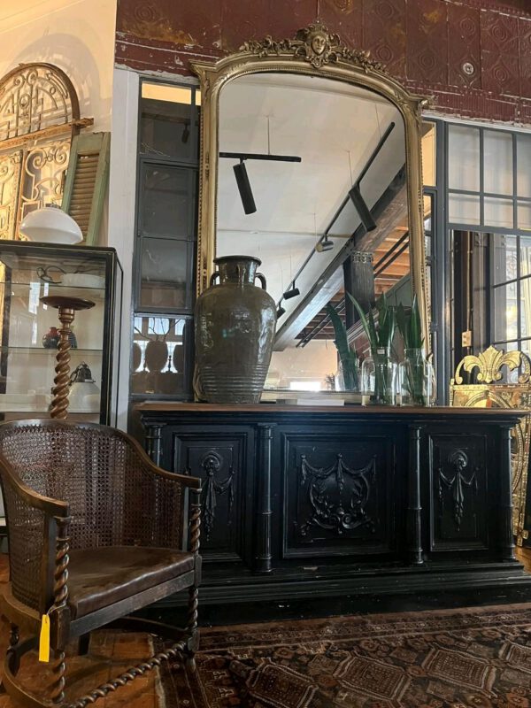 Antique Black Painted Sideboard