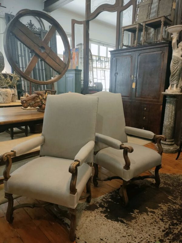 Os de Mouton Chairs Re-Covered In Natural Linen