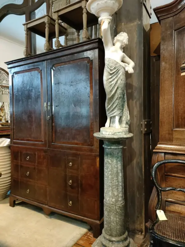 Vintage 19th-Century Mahogany Linen Press