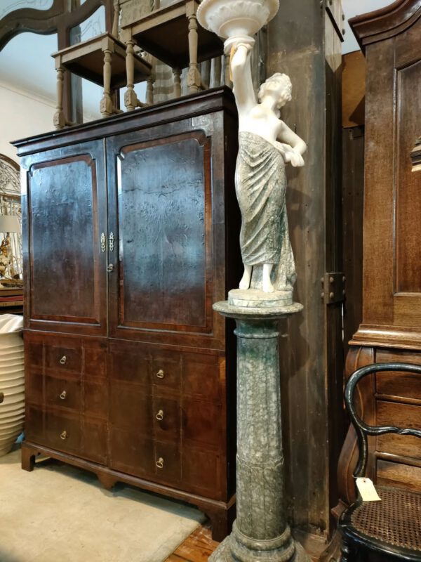 Vintage 19th-Century Mahogany Linen Press