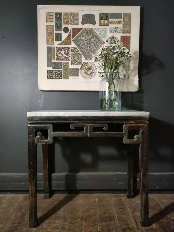 Lacquered Hardwood Frame Table