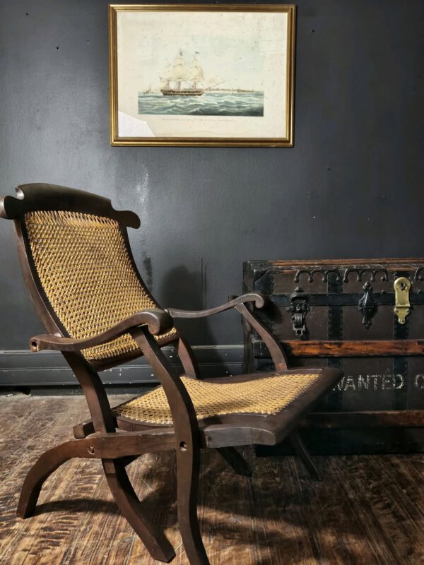 Antique Folding Campaign Steamer Deck Chair