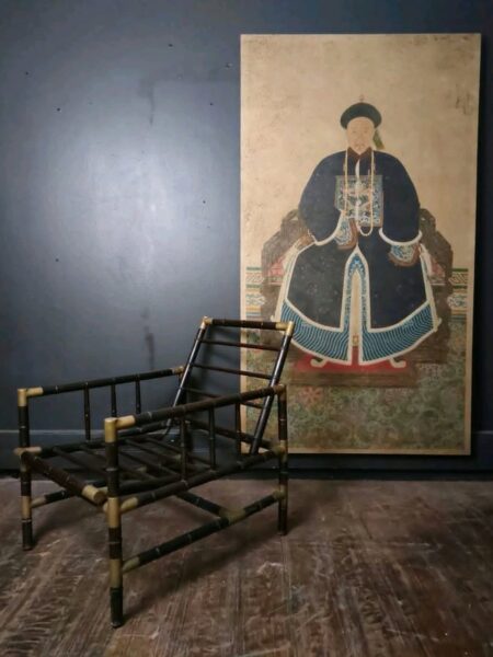 1970's Bronze Mounted Faux Bamboo Chair