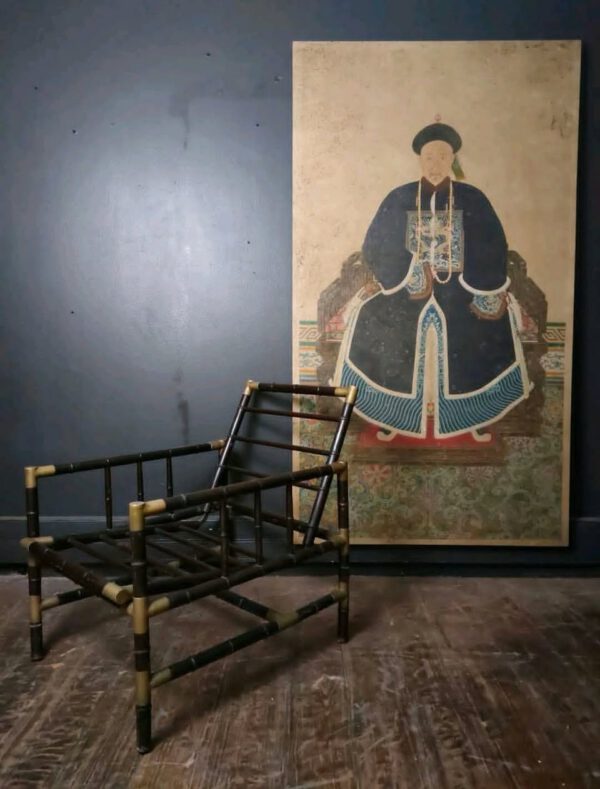 1970’s Bronze Mounted Faux Bamboo Chair