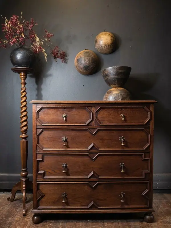 Jacobean Style Oak Chest Of Drawers