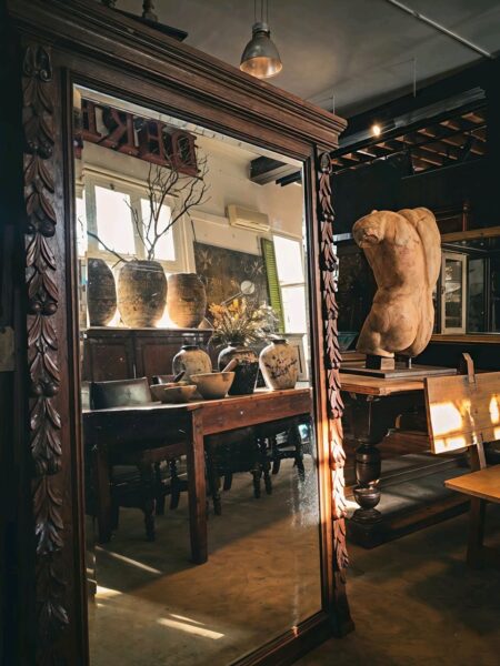 Antique French Oak Carved Mirror