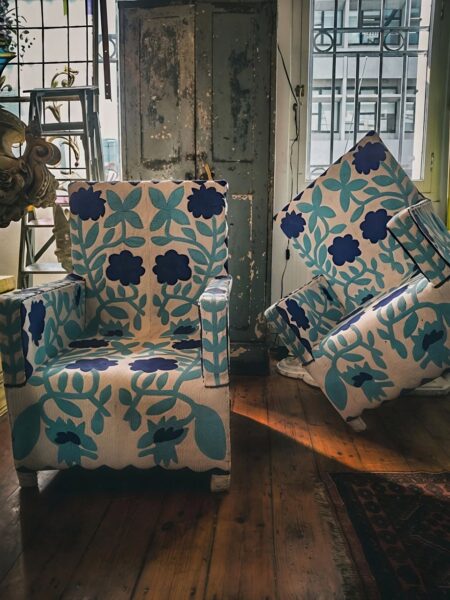 Blues & White Traditional Yoruba Chairs