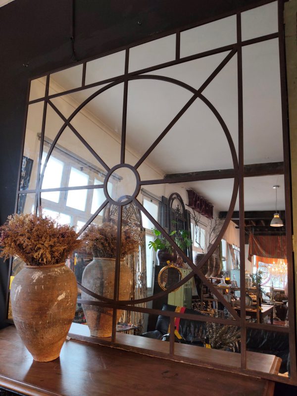 Industrial style aged metal mirror